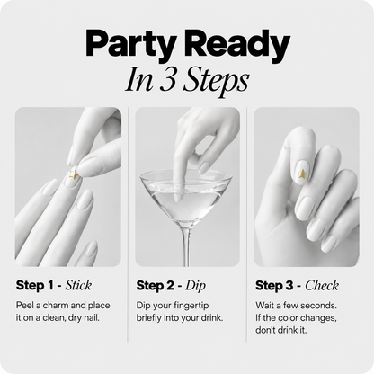 SafetyTabs™ - Drink-Testing Nail Stickers